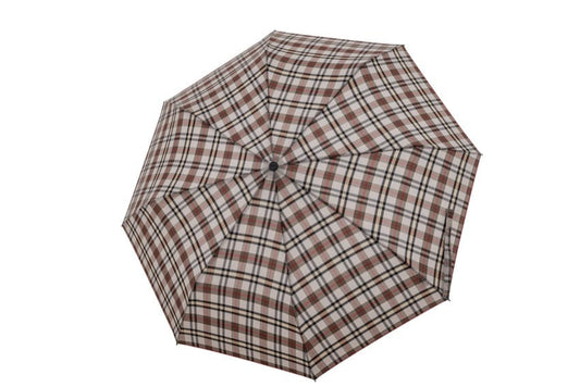 MoodCompanyNL - Paraplu Beige Geruit - Carbon - Dsn 100 cm - Lengte 89 cm - Doppler - 9003034297539