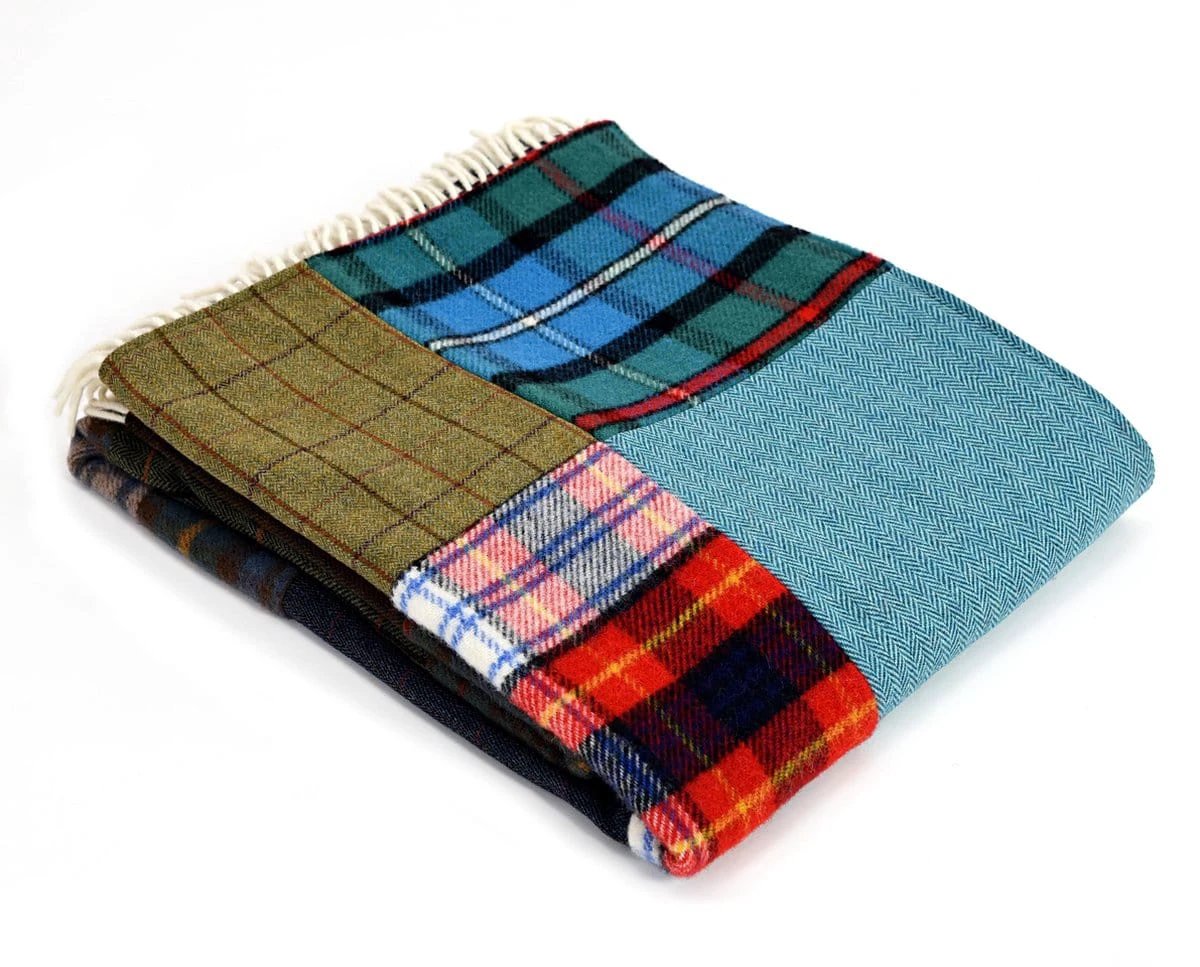 MoodCompanyNL - Patchwork plaid TARTAN TWEED - 180x220 - Uniek - Tweedmill UK - 5060067703882