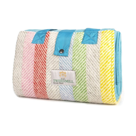 MoodCompanyNL - Picknickkleed Leisure Regenboog - Fleece - Waterdicht - 137x137cm - Tweedmill - 5060567822960