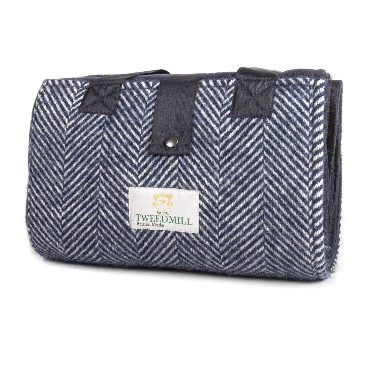 Picknickkleed Leisure Visgraat Blauw - Fleece - Waterdicht - 137x137cm - Tweedmill by MoodCompanyNL