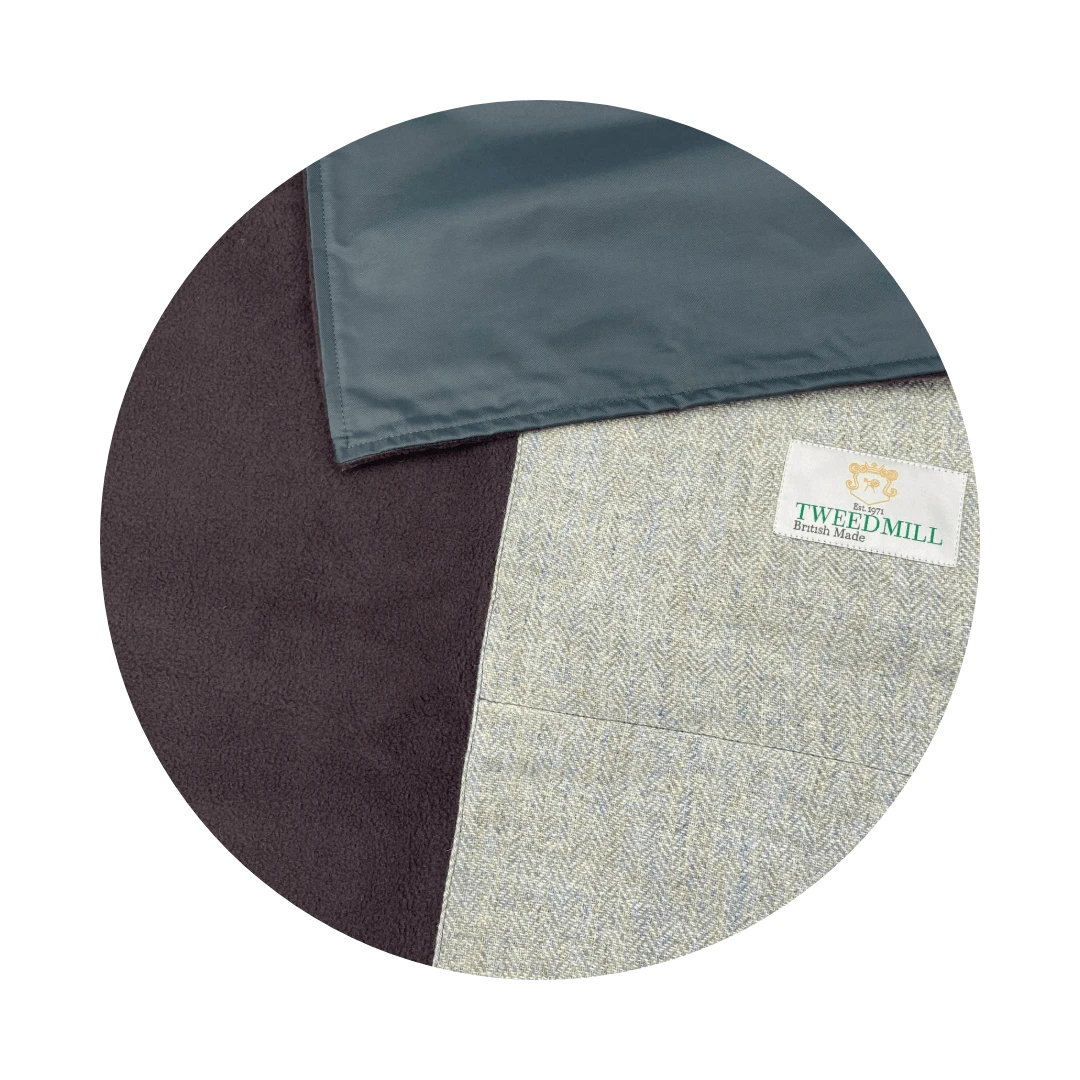 Picknickkleed Leisure Visgraat Grijs - Fleece - Waterdicht - 137x137cm - Tweedmill by MoodCompanyNL