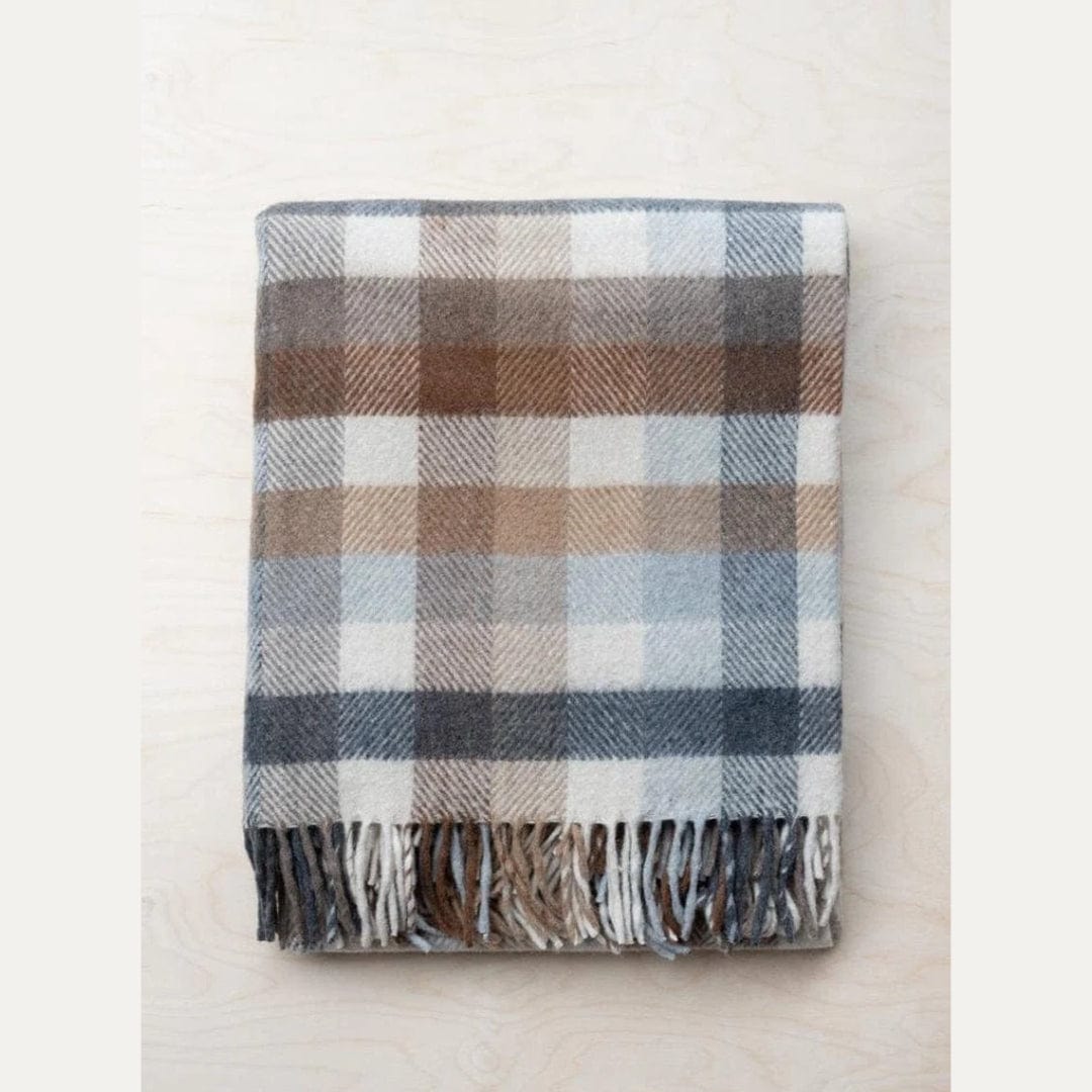 MoodCompanyNL - Picknickkleed Neutraal Geblokt - Gerecycled Wol - 145x190cm - TBCo - 6095634875821