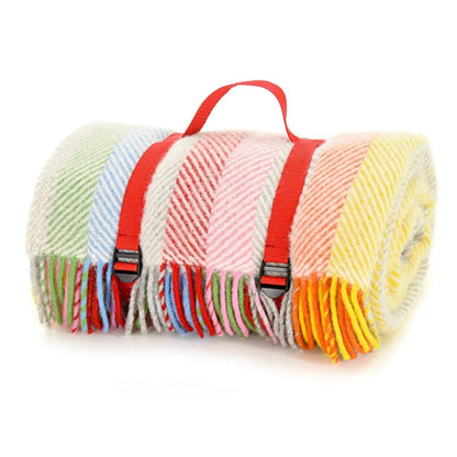 Picknickkleed Polo Regenboog - Wol - Waterdicht - 145x183cm - Tweedmill by MoodCompanyNL
