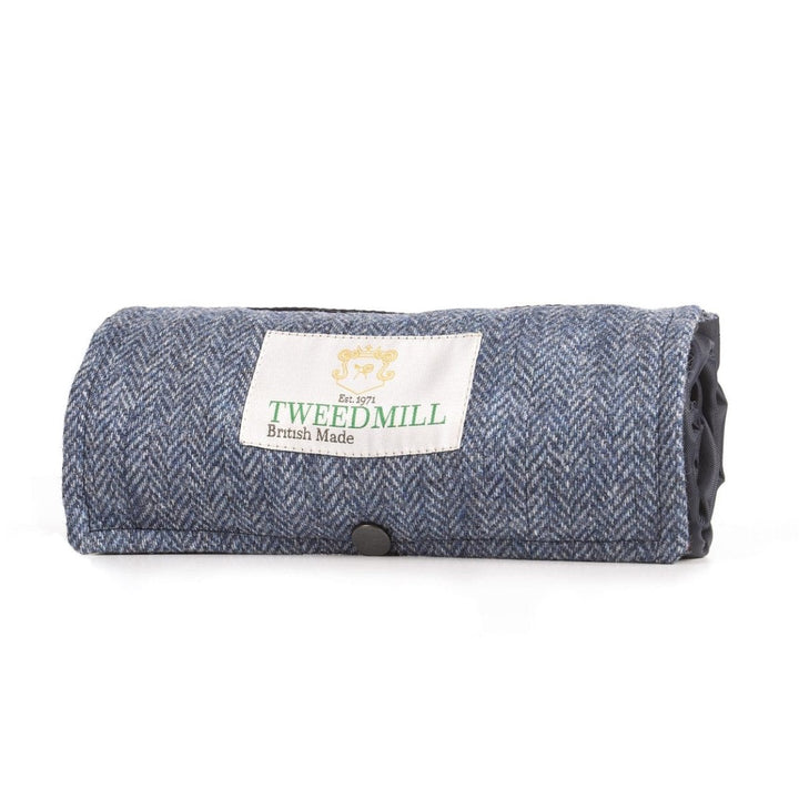 MoodCompanyNL - Picknickkleed Walker Visgraat Blauw - Tweed - Waterdicht - 66 × 98cm - Tweedmill - 5060674576787