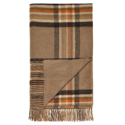 Mood Company - Plaid Double Face Vintage Ruit Camel - Country Side Collection - Merino Lamswol - 140x185 - Bronte by Moon - 6151226223279