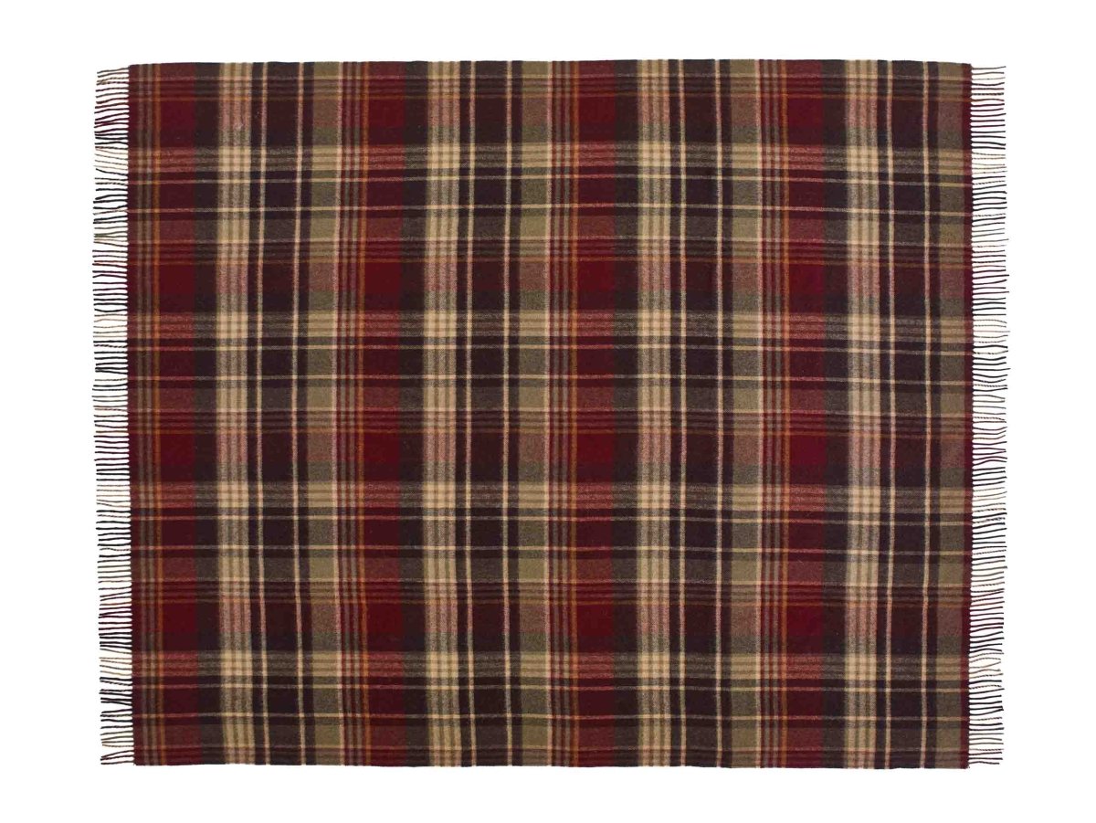 Mood Company - Plaid Estate Bordeaux - Country Side Collection - Merino Lamswol - 140x185 - Bronte by Moon Scotland - 6151220219261