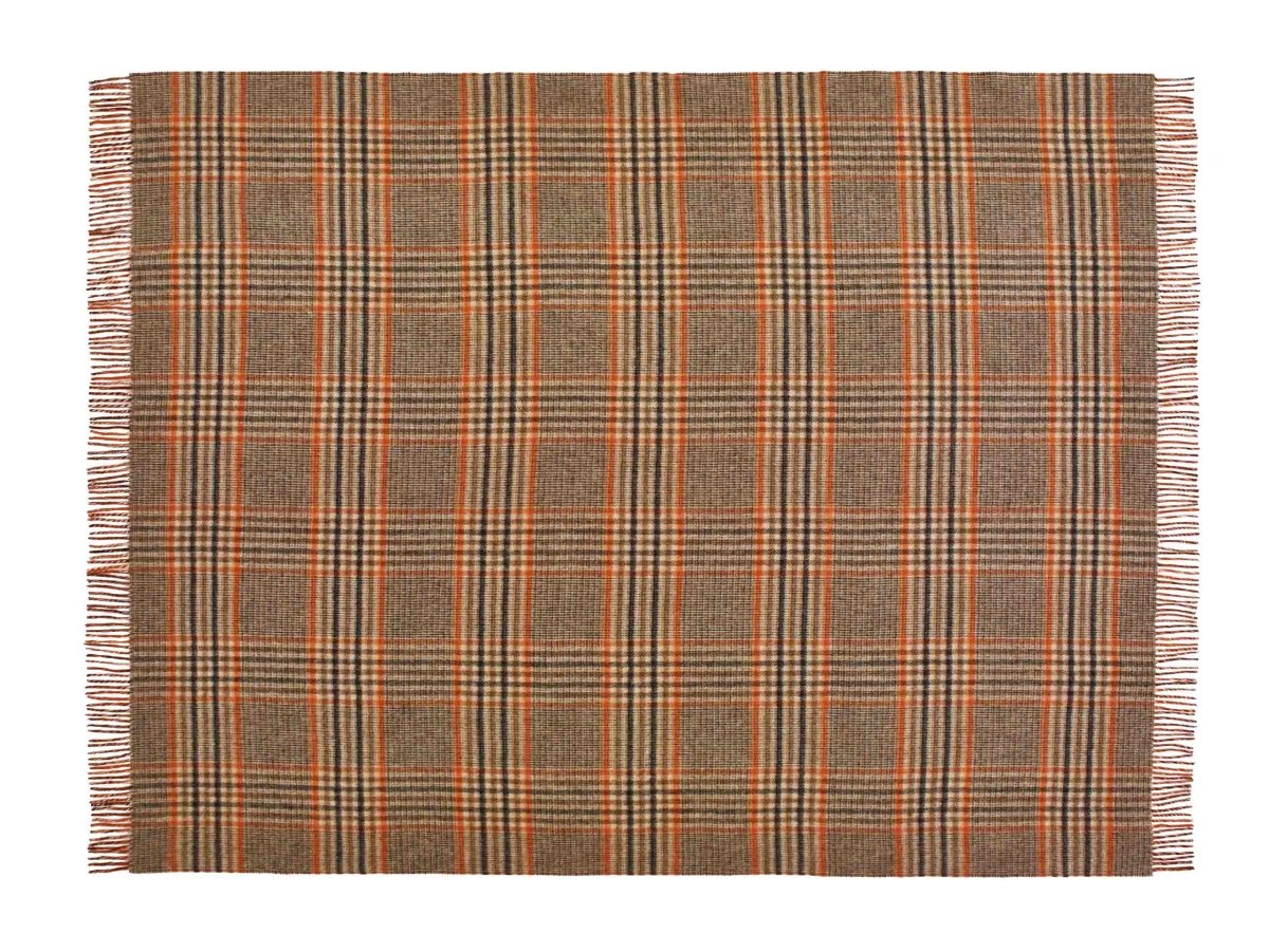 Mood Company - Plaid Estate Geblokt Oranje - Country Side Collection - Merino Lamswol - 140x185 - Bronte by Moon Scotland - 6151220633623
