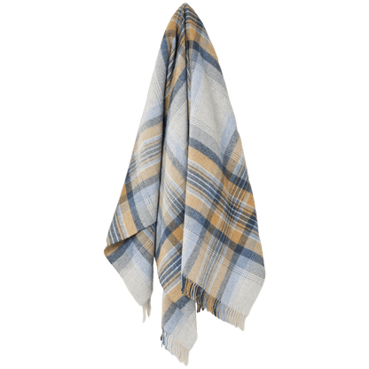 MoodCompanyNL - Plaid Kintyre Blauw - Shetland Lamswol - 140x185 - Bronte by Moon Scotland - 6151206788729