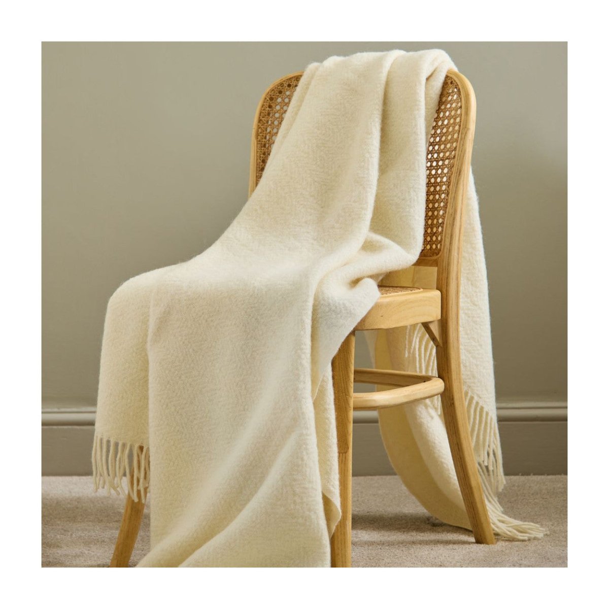 Mood Company - Plaid Moorland Cream – Pure New Wool – 130x200 cm - Tweedmill - 5060958306277