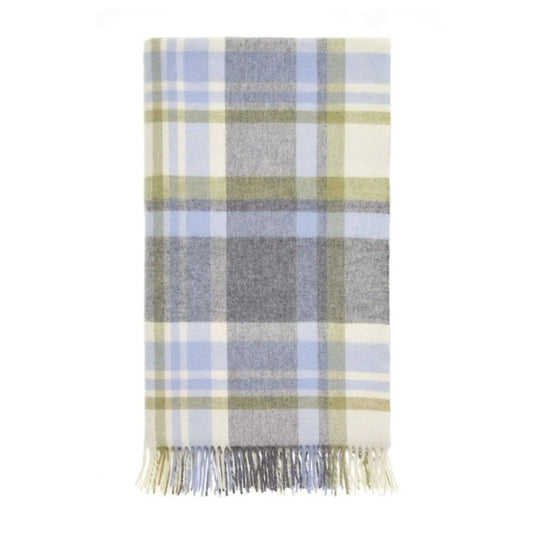 Mood Company - Plaid Portree Grijs Lichtblauw - Merino lamswol - 140x185 - Bronte by Moon Scotland - 6151206595525