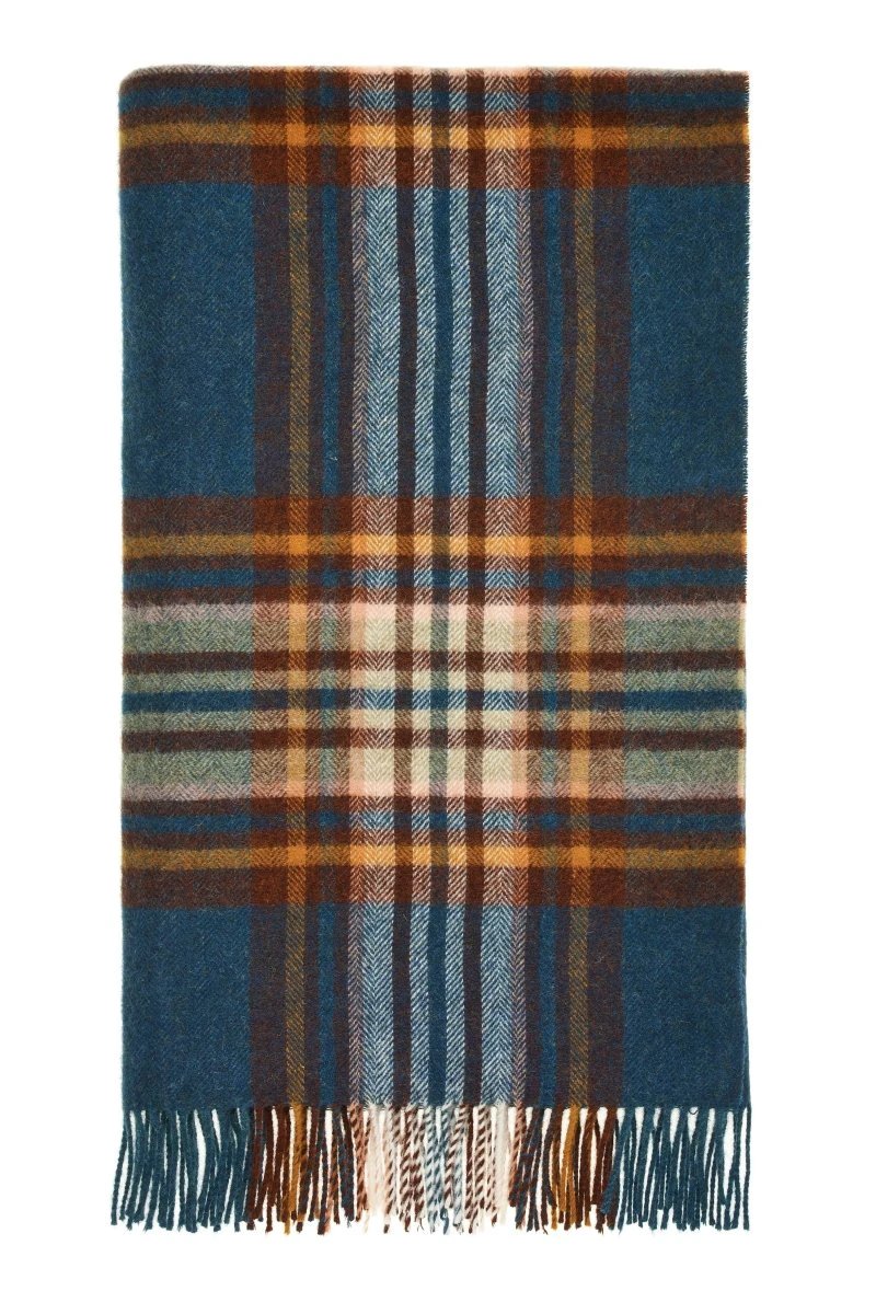 Plaid St. Ives Groen - Shetland Lamswol - 140x185 - Bronte by Moon Scotland by MoodCompanyNL