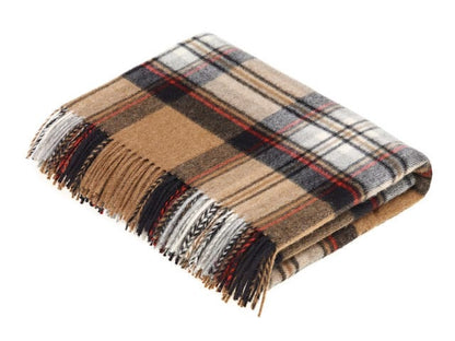 MoodCompanyNL - Plaid Tartan Camel Stewart - Merino Lamswol - 140x185 - Bronte by Moon Scotland - 6095654938940