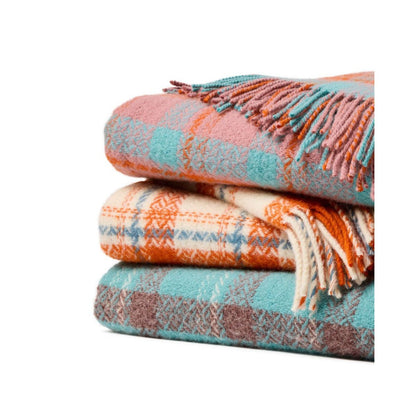Mood Company - Plaid Trio Check Glas Blauw - 150x183 - Nieuw Wol - Tweedmill UK - 5060958308233