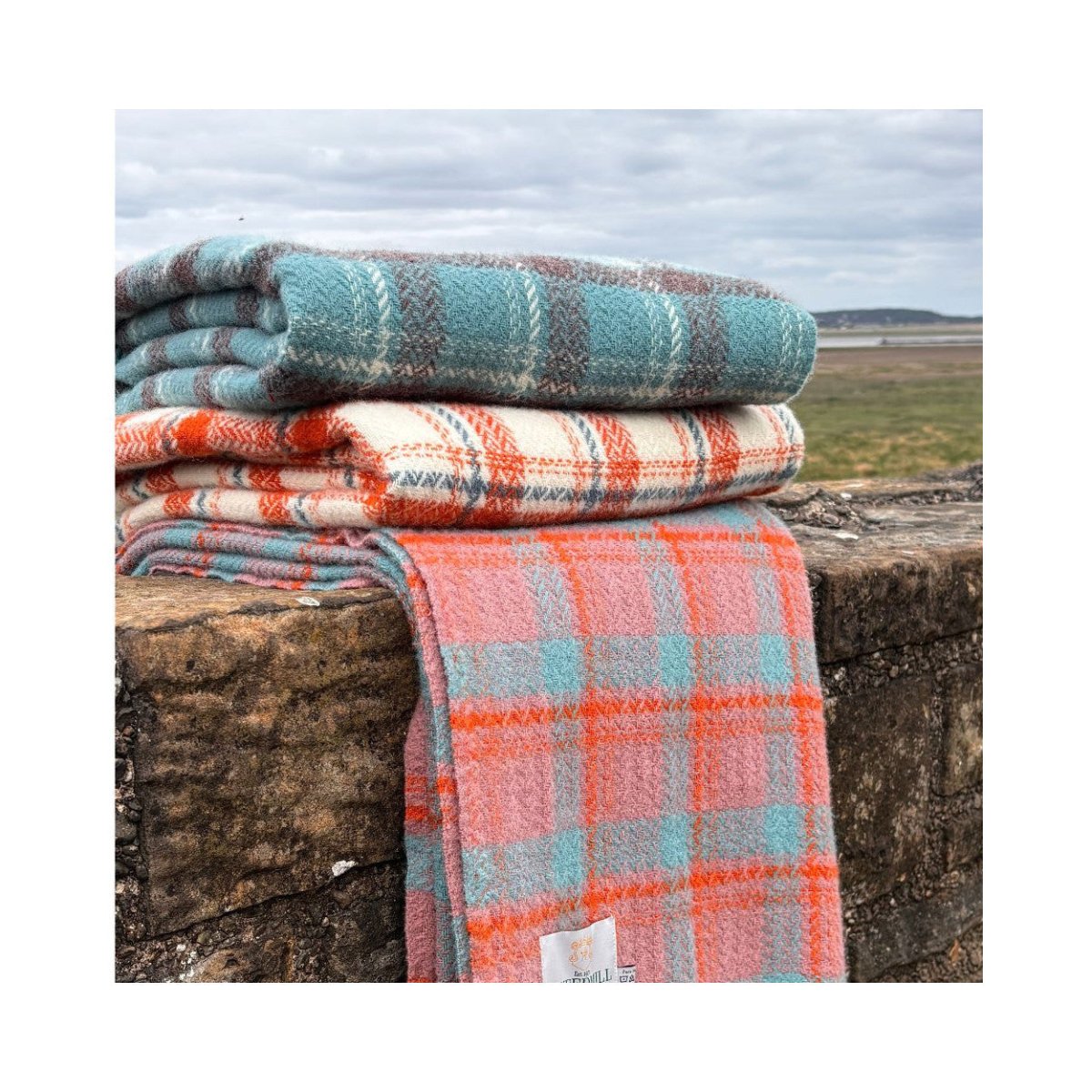 Mood Company - Plaid Trio Check Glas Blauw - 150x183 - Nieuw Wol - Tweedmill UK - 5060958308233