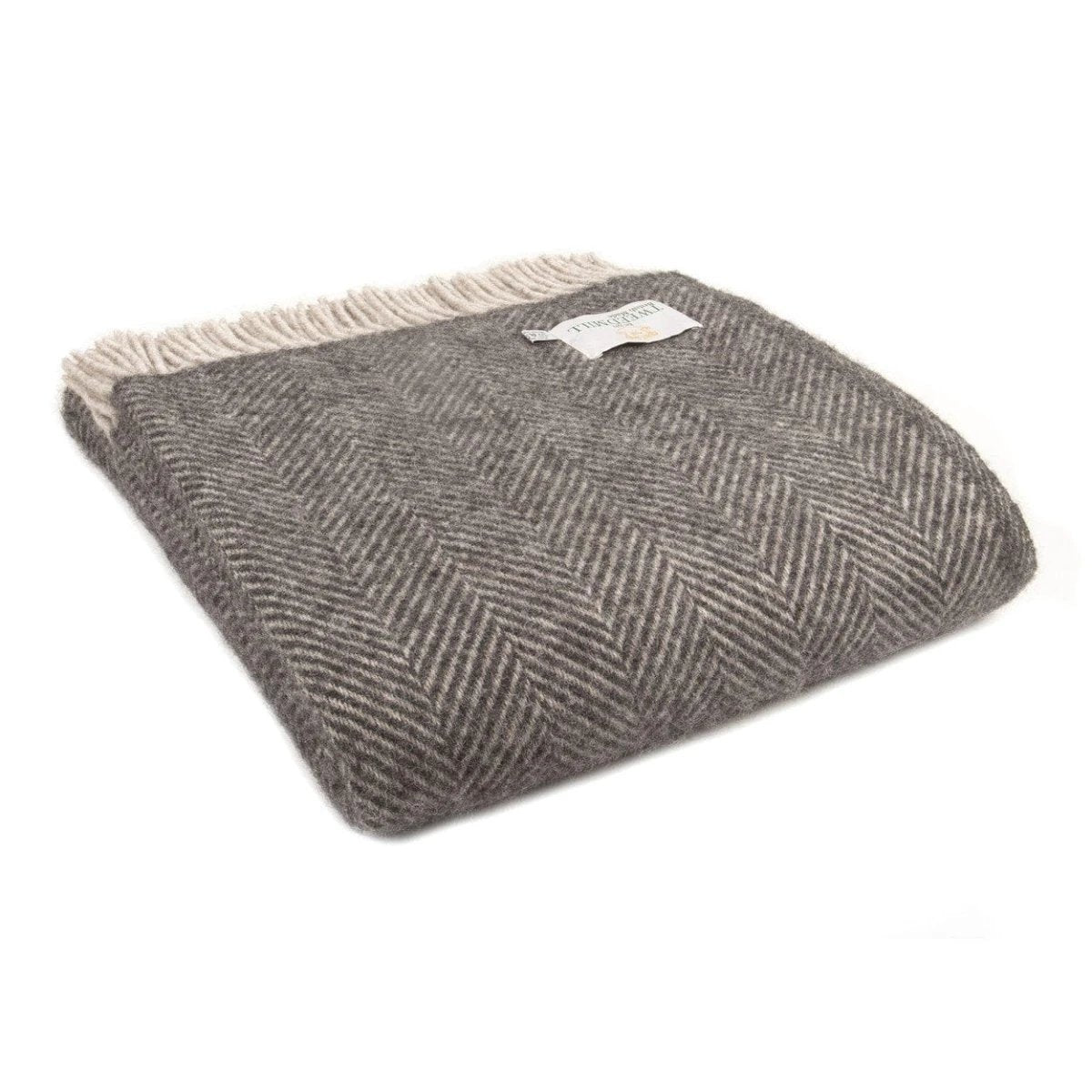 Plaid Visgraat Donkergrijs en Lichtgrijs - 150x183 - Nieuw Wol - Tweedmill UK by MoodCompanyNL