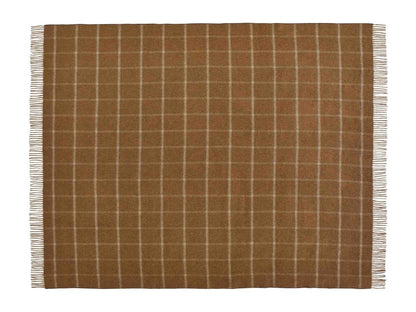 Mood Company - Plaid Visgraat Geblokt Camel/Chocolade - Country Side Collection - Merino Lamswol - 140x185 - Bronte by Moon Scotland - 6151220422456