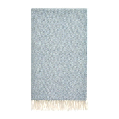Mood Company - Plaid Visgraat Lichtblauw (Duck Egg) - Shetland Lamswol - 140x185 - Bronte by Moon Scotland - 5057900121514