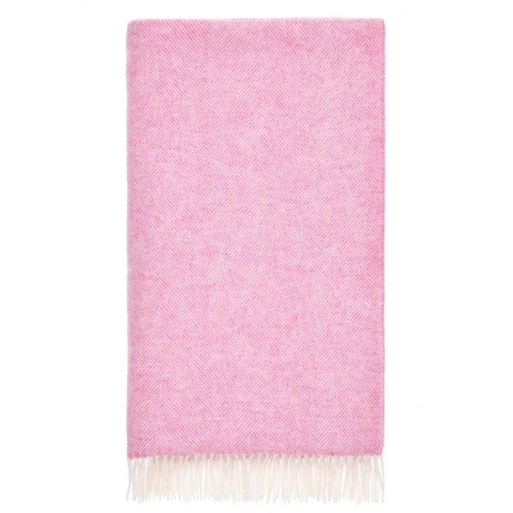 Mood Company - Plaid Visgraat lichtroze - Shetland Lamswol - 140x185 - Bronte by Moon Scotland - 6095632999901