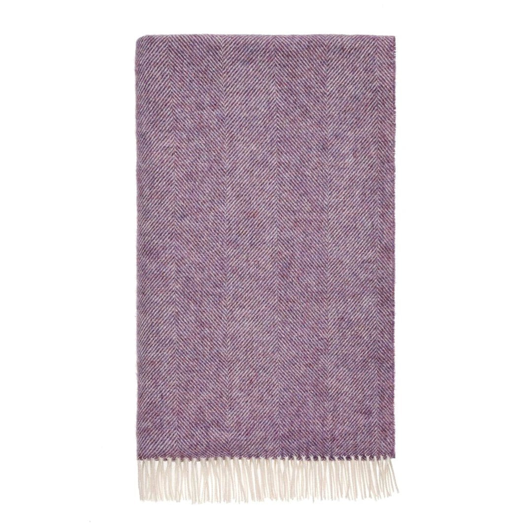 Plaid Visgraat Paars Lavendel - Shetland Lamswol - 140x185 - Bronte by Moon Scotland by MoodCompanyNL