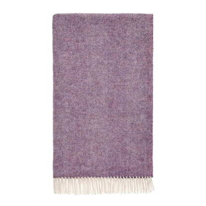 Plaid Visgraat Paars Lavendel - Shetland Lamswol - 140x185 - Bronte by Moon Scotland by MoodCompanyNL
