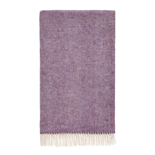 Mood Company - Plaid Visgraat Paars Lavendel - Shetland Lamswol - 140x185 - Bronte by Moon Scotland - 5057900121538