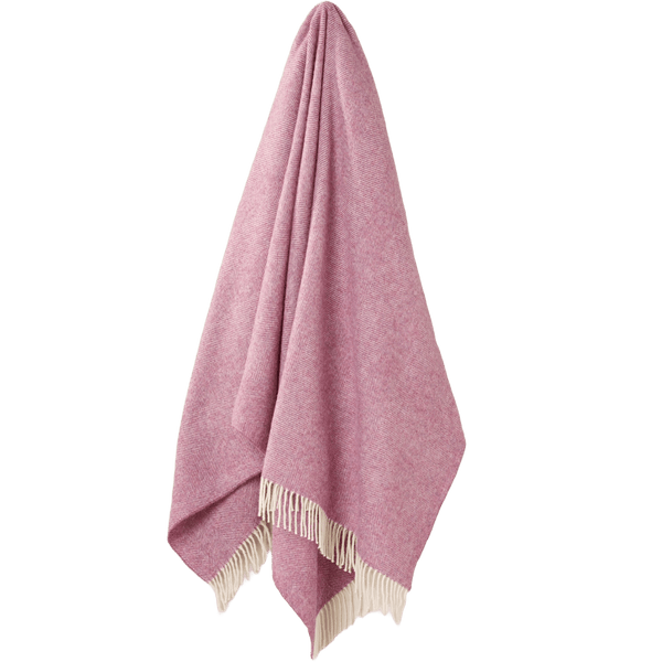 Plaid Visgraat Roze - Shetland Lamswol - 140x185 - Bronte by Moon Scotland by MoodCompanyNL