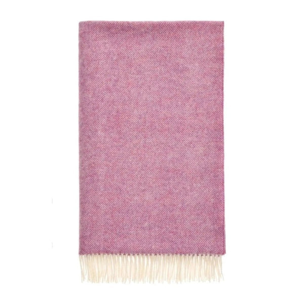 Mood Company - Plaid Visgraat Roze - Shetland Lamswol - 140x185 - Bronte by Moon Scotland - 5057900121507