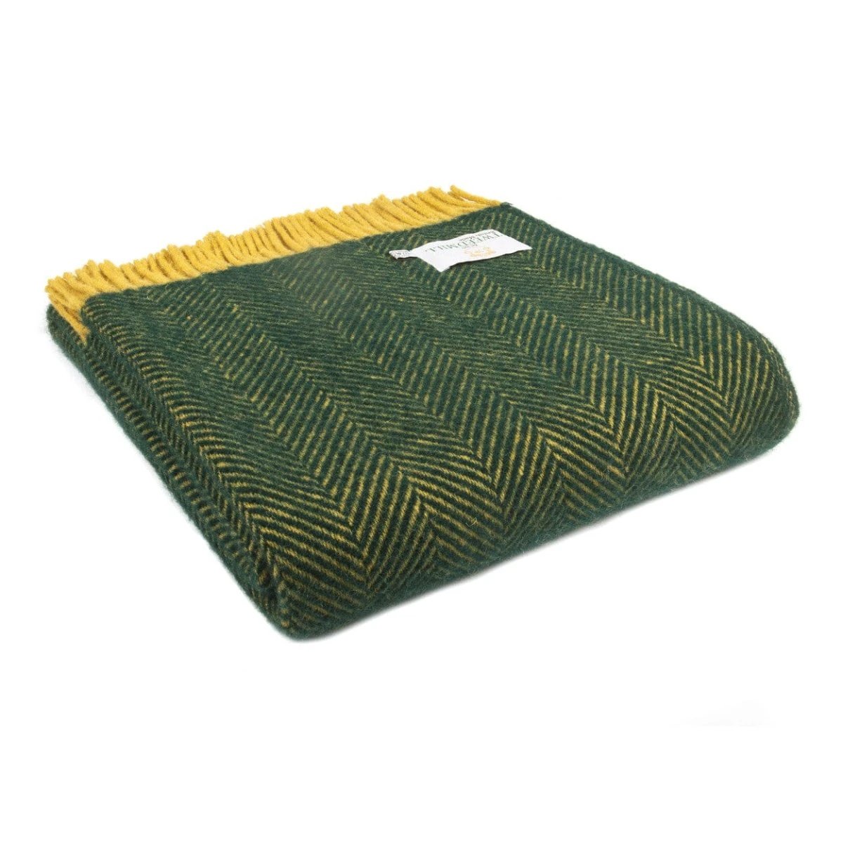 Plaid Visgraat Smaragd Groen en Mosterd Geel (Emerald and Mustard) by MoodCompanyNL
