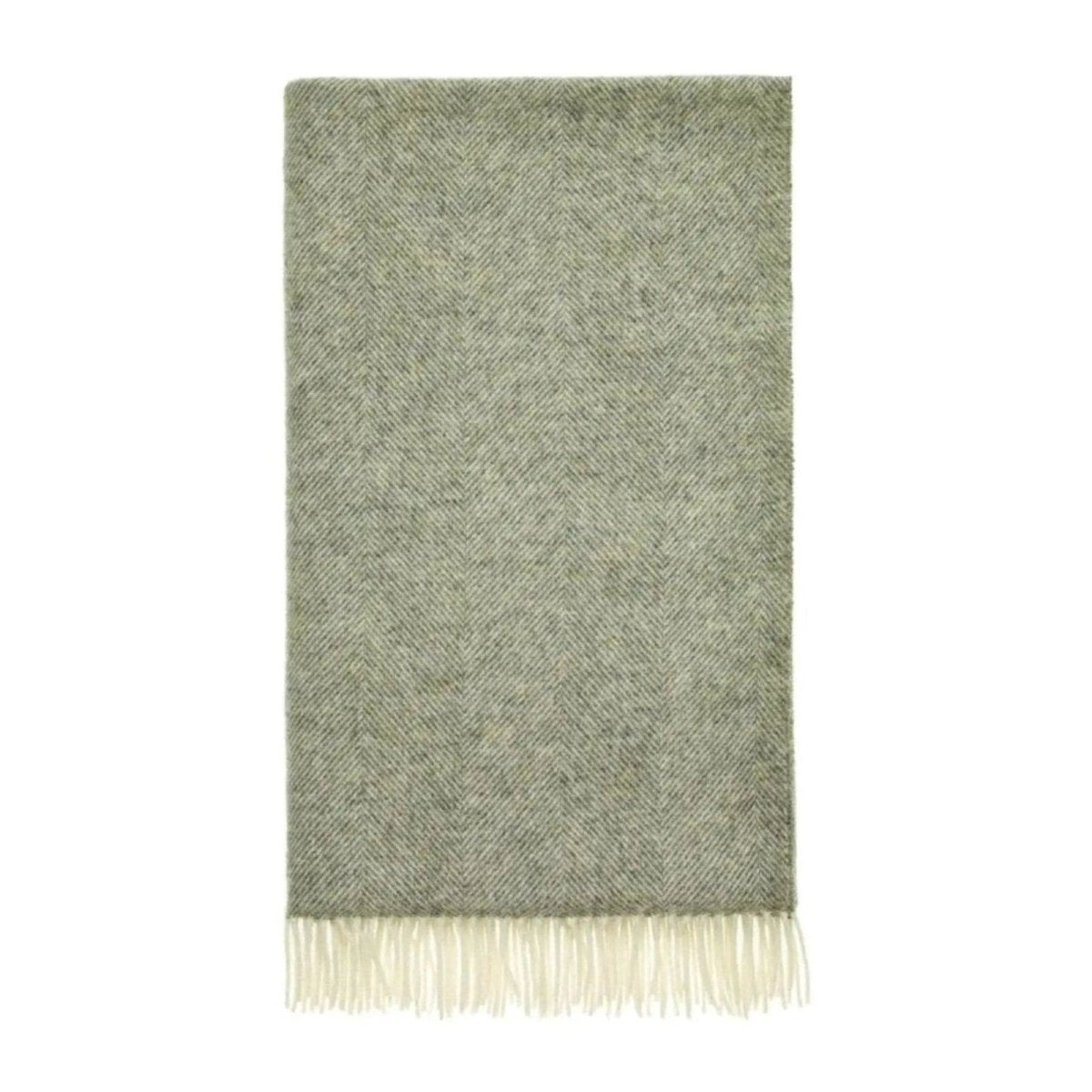 Mood Company - Plaid Visgraat Vintage Grijs - Shetland Lamswol - 140x185 - Bronte by Moon Scotland - 5057900121484
