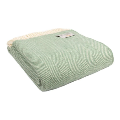 Plaid Visgraat Zee Groen - 150x183 - Nieuw Wol - Tweedmill UK by MoodCompanyNL