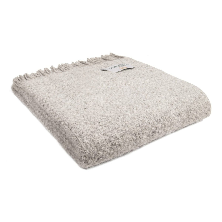 MoodCompanyNL - Plaid Wafer Zilver Grijs (Silver Grey) - 150x183 - Nieuw Wol - Tweedmill UK - 5060067702649