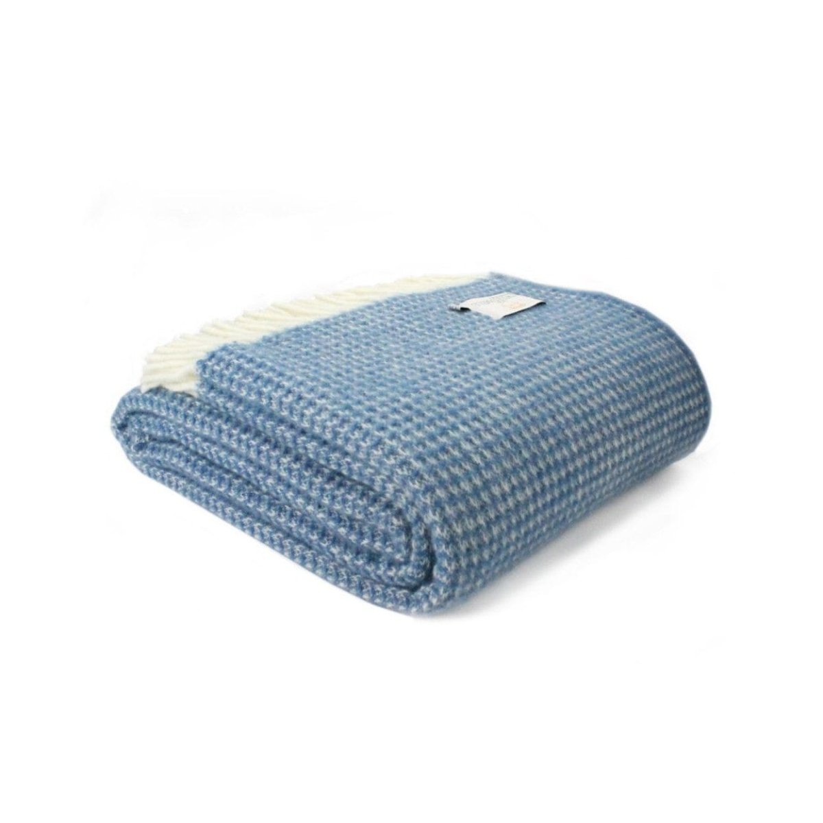 MoodCompanyNL - Plaid Waffle Blauw - 140x240 - Nieuw Wol - Tweedmill UK - 5785681590297