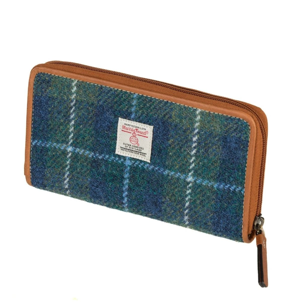 Portemonnee Blauw Tartan & Leer | 12 Pasjes | Das Impex by MoodCompanyNL