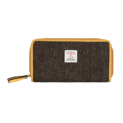 MoodCompanyNL - Portemonnee Bruine Tartan & Geel Leer | 12 Pasjes | Das Impex - 5056703016997