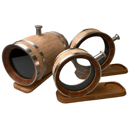 MoodCompanyNL - Porthole Decanter 700 ml – Luxe whiskykaraf van geblakerd Amerikaans eiken & glas (kopie) - 6151217498471