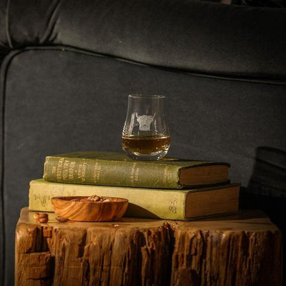 Proefglas Gegraveerd met Schotse Hooglander - Just Slate Company Scotland by MoodCompanyNL