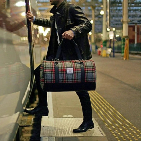 Mood Company - Reistas Clyde Grijs Rood - Harris Tweed - Extra Groot - Glen Appin of Scotland - 5060631373268