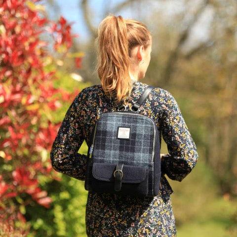 Rugzak Naver Zwart Grijs - 33x29x14 - Harris Tweed - Glen Appin of Scotland by MoodCompanyNL