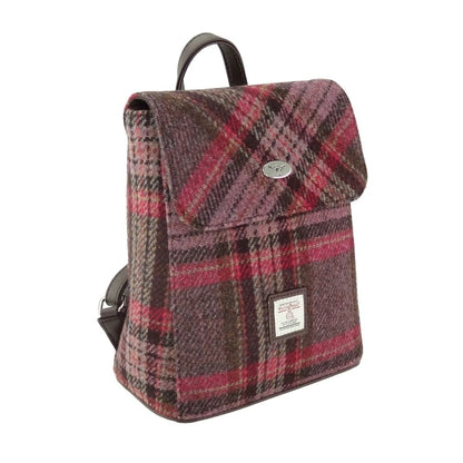 Rugzak Tummel Roze stewart Tartan - Mini - 26x21x12 - Harris Tweed - Glen Appin of Scotland by MoodCompanyNL