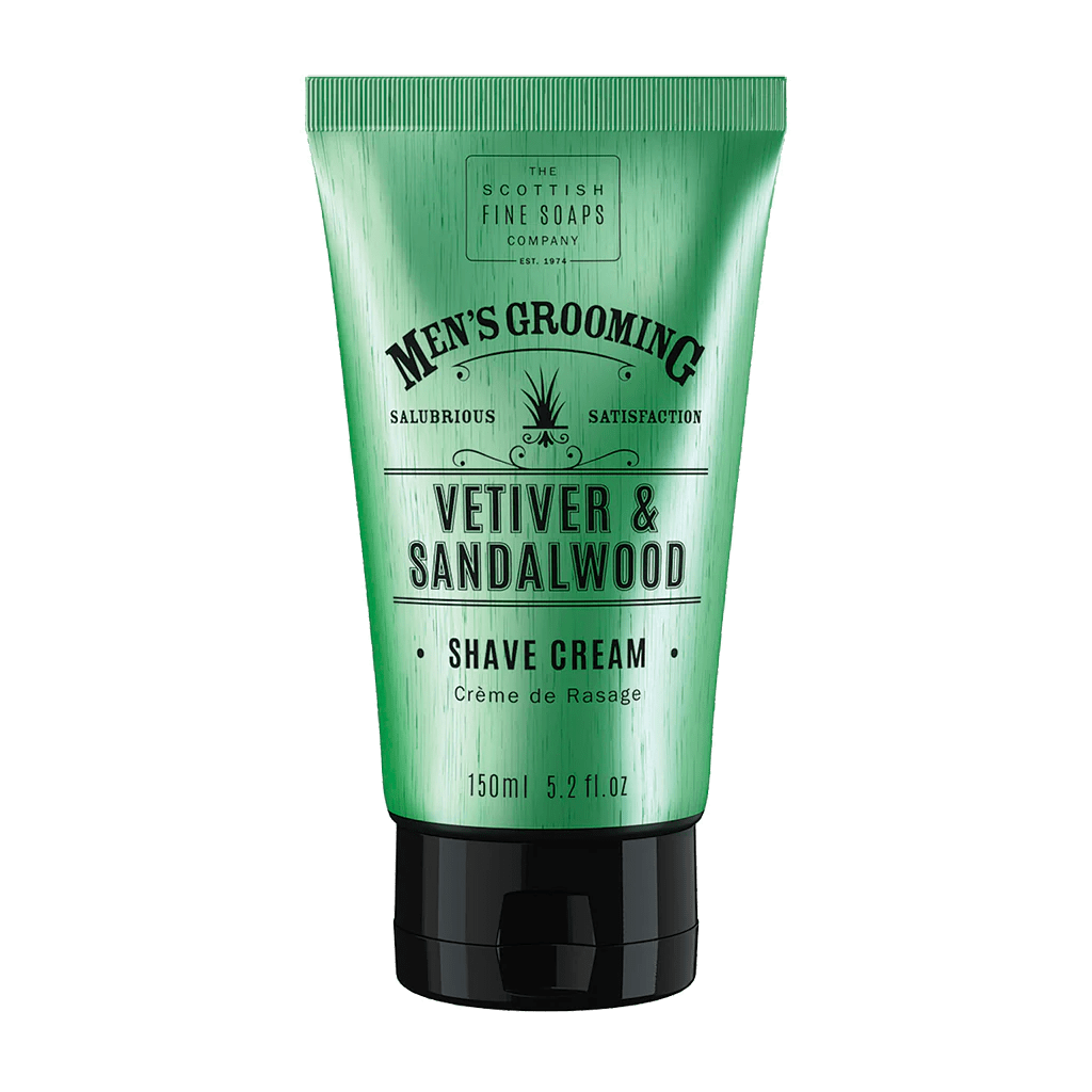 MoodCompanyNL - Scheer creme Vetiver & Sandalwood - 150ml Tube - Scottish Fine Soaps - 5016365032087