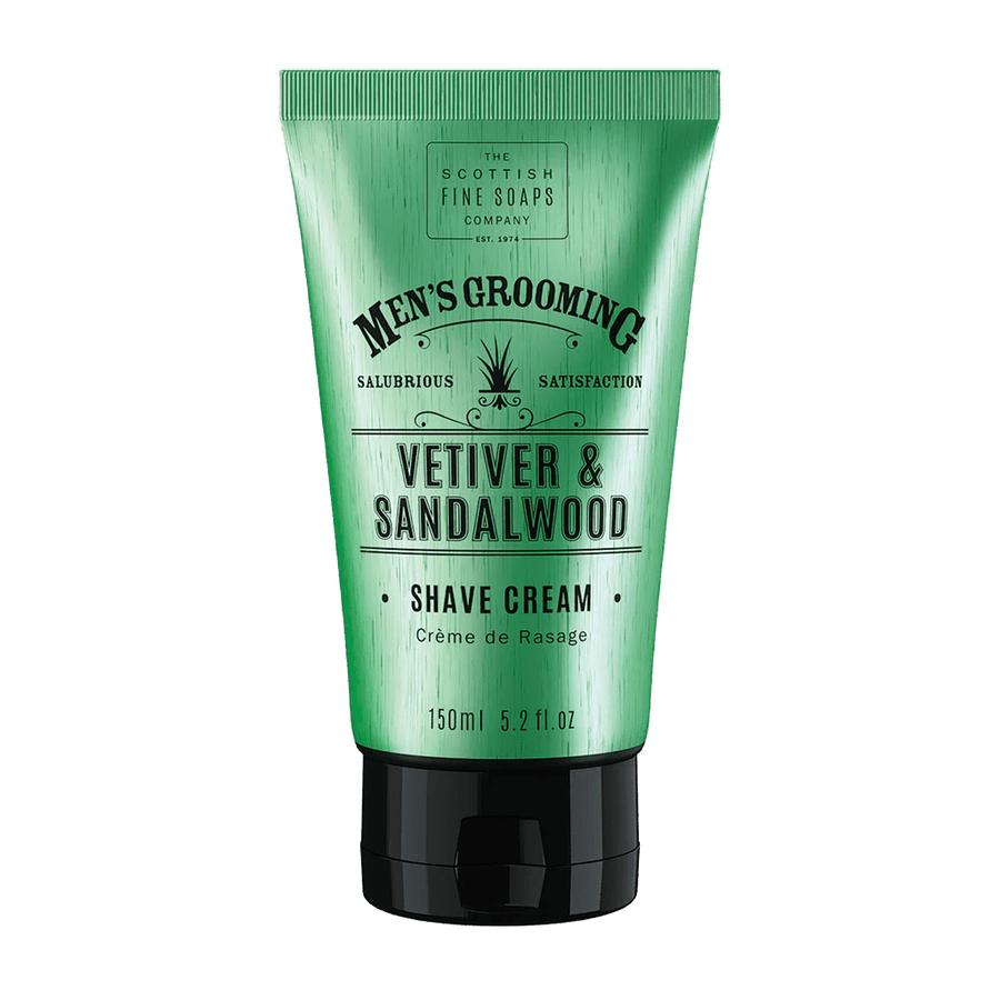 MoodCompanyNL - Scheer creme Vetiver & Sandalwood - 150ml Tube - Scottish Fine Soaps - 5016365032087