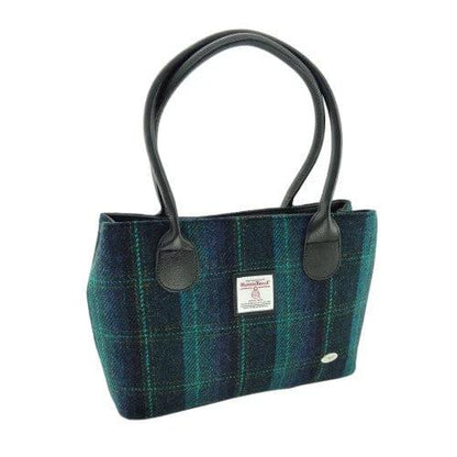 Schoudertas Cassley Blauw met Turquoise - Klassiek - Harris Tweed - Glen Appin of Scotland by MoodCompanyNL