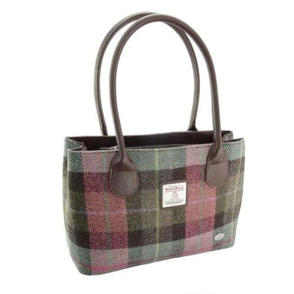 Schoudertas Cassley Gedempt Groen & Paars Tartan - Klassiek - Harris Tweed - Glen Appin of Scotland by MoodCompanyNL