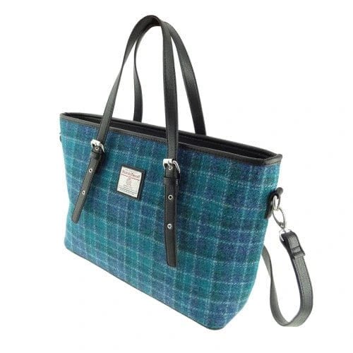 MoodCompanyNL - Schoudertas Spey Tote bag Blauw (Sea Blue) - Groot - Ritssluiting - Harris Tweed - Glen Appin of Scotland - 5060631372094