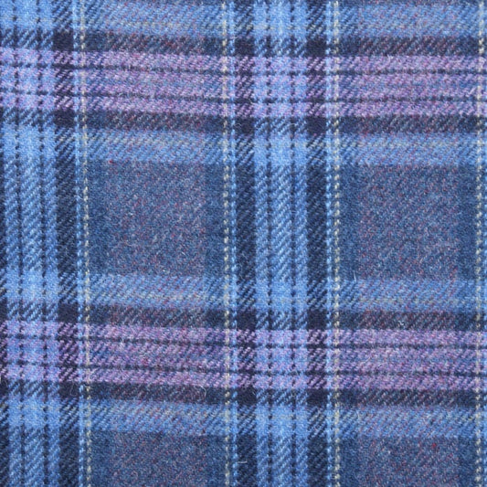 Schoudertas Thurso Stewart Blauw en Paars Tartan - 23x24x9 - Harris Tweed - Glen Appin of Scotland by MoodCompanyNL