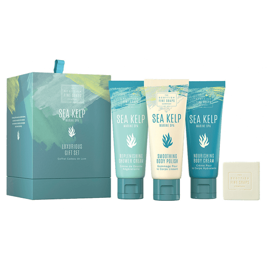 MoodCompanyNL - Sea Kelp Luxurious Gift Set 3x75ml Tubes, 1x40g Soap, Drum - 5016365032568