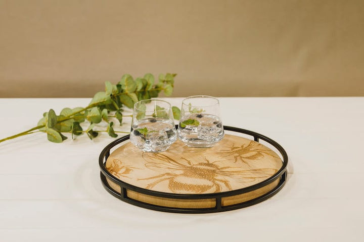 MoodCompanyNL - Serveerblad Bijen - 36cm - Duurzaam - Gegraveerd - Scottish Made - 5060718712027