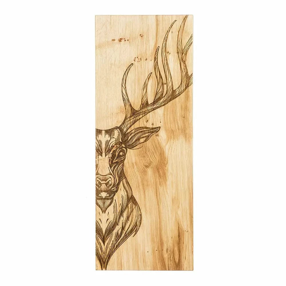 Serveerplank Edelhert Groot - 60x25 - Schots Eikenhout - Scottish Made by MoodCompanyNL