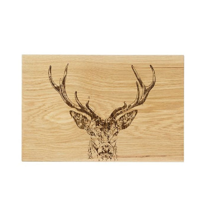 MoodCompanyNL - Serveerplank Edelhert (Stag Prince) - 30x20 - Schots Eikenhout - Scottish Made - 5060718718043