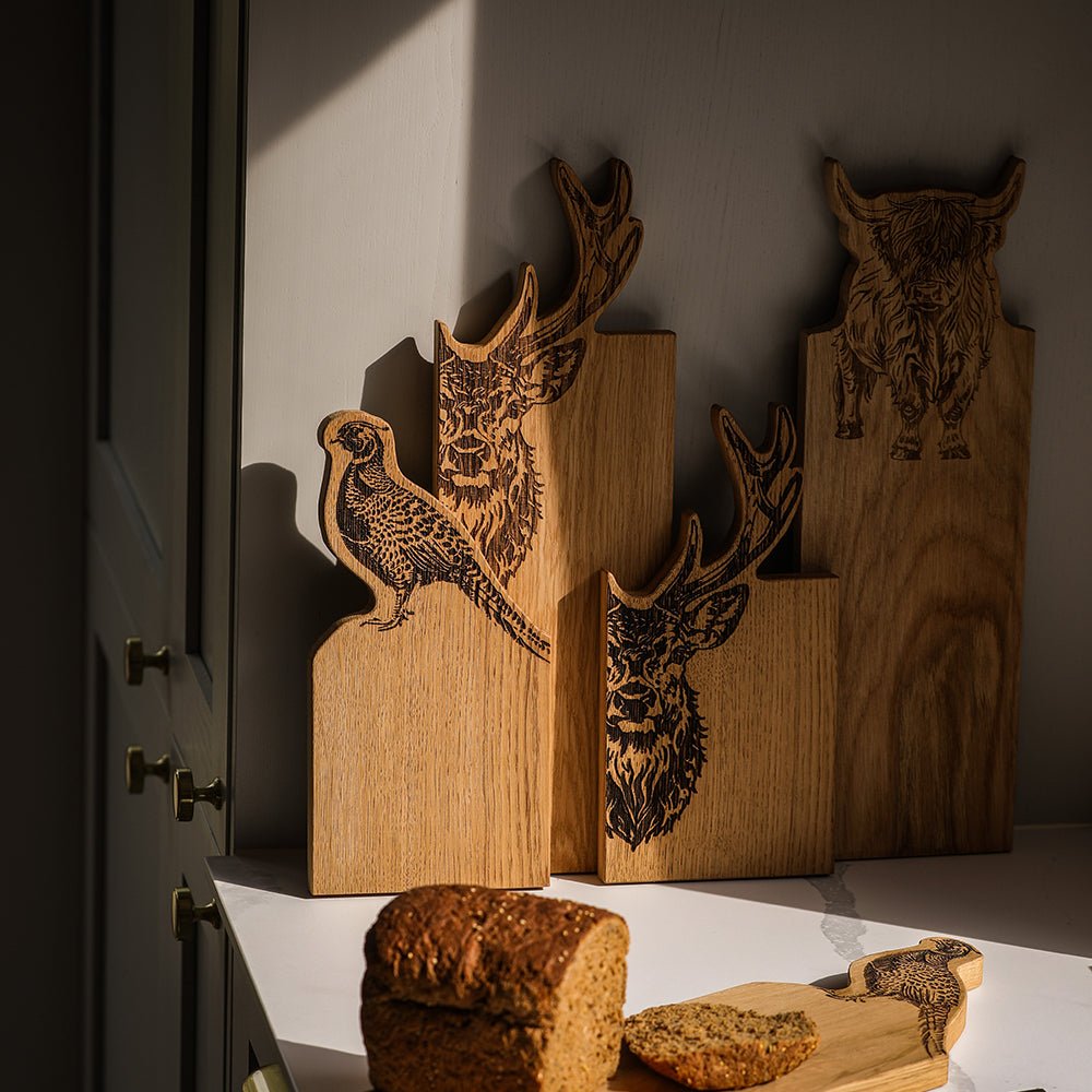 Mood Company - Serveerplank Fazant Silhouet Small - Eikenhout - Scottish Made - 5061040753269